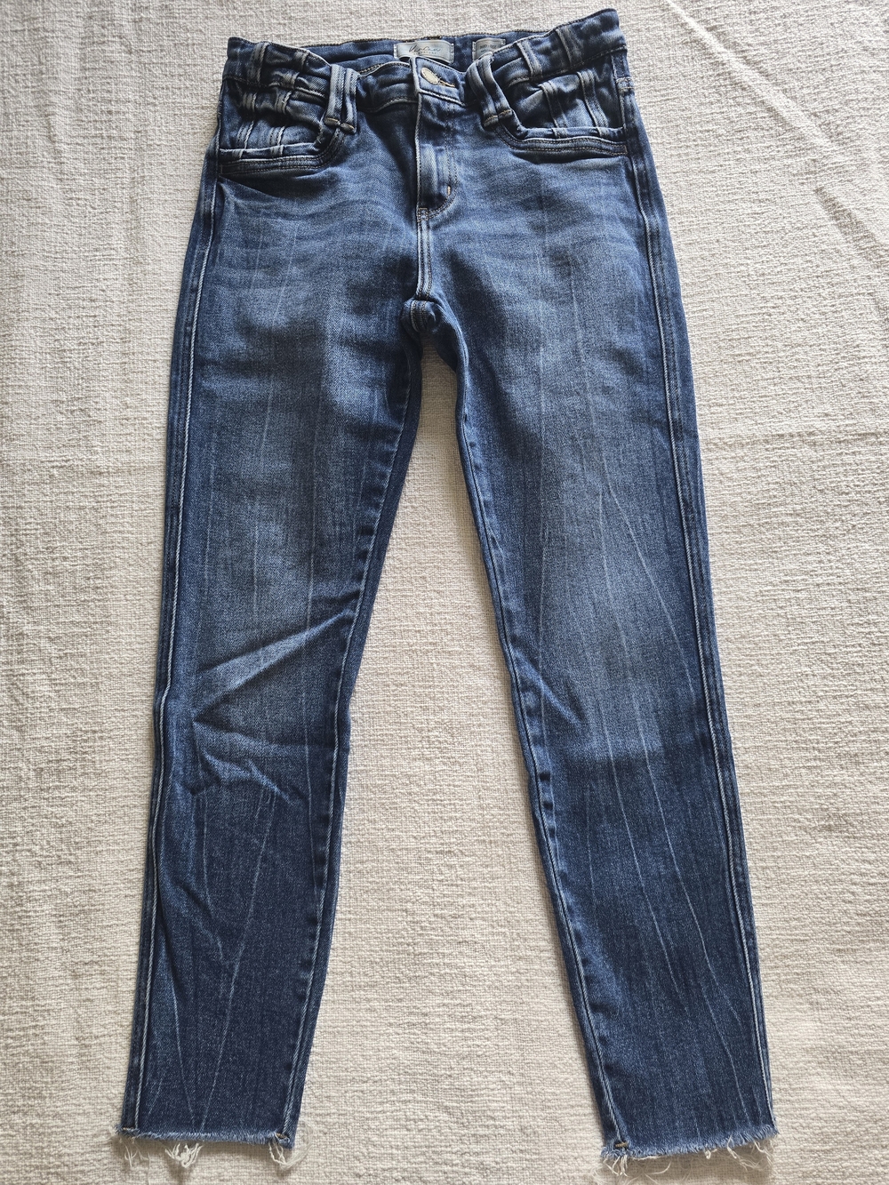 KanCan Blue Skinny Jeans with Raw Hem - Picture 1 of 8